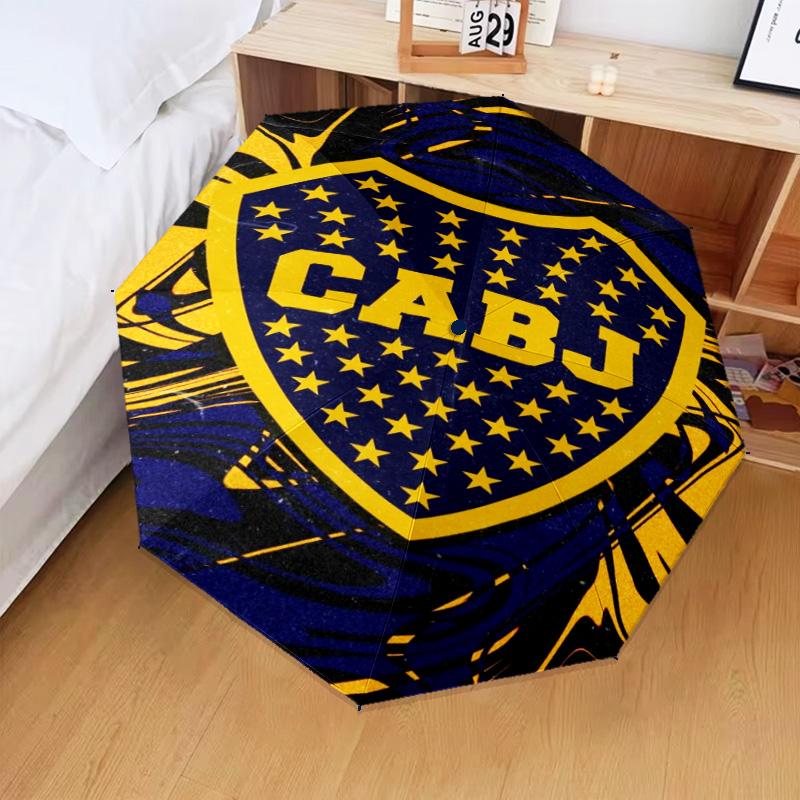 1PC Boca Juniors Football Club Design Umbrella Folding umbrella, automatic umbrella 8-Frame for Travel, camping Fan gifts Christmas Gifts