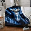 Lazio Football Club Emblem Flannel Blanket, Soft Polyester, Modern Design, All-Season for Camping, Travel, Gifts for holidays or birthdays