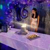 Purple Laser Disposale Tablecloth Aluminum Film Party Decoration  Birthday Wedding Party Supplies
