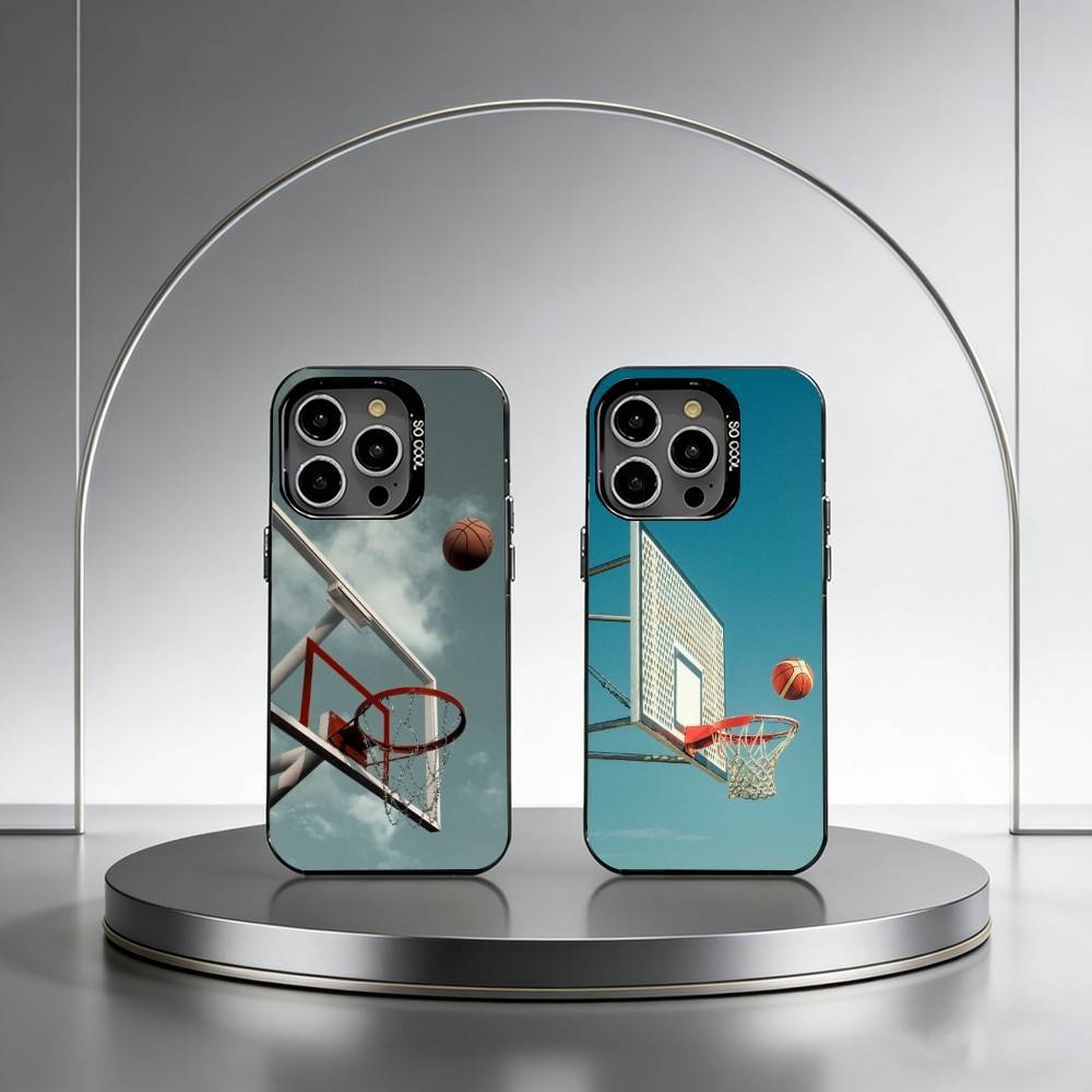 Спортивный стиль Баскетбол Чехол для телефона Для iPhone 17,16,15,14,13,12,11 Plus,Pro Max,XS,Красочный Серебристый Чехол для телефона Funda Cover