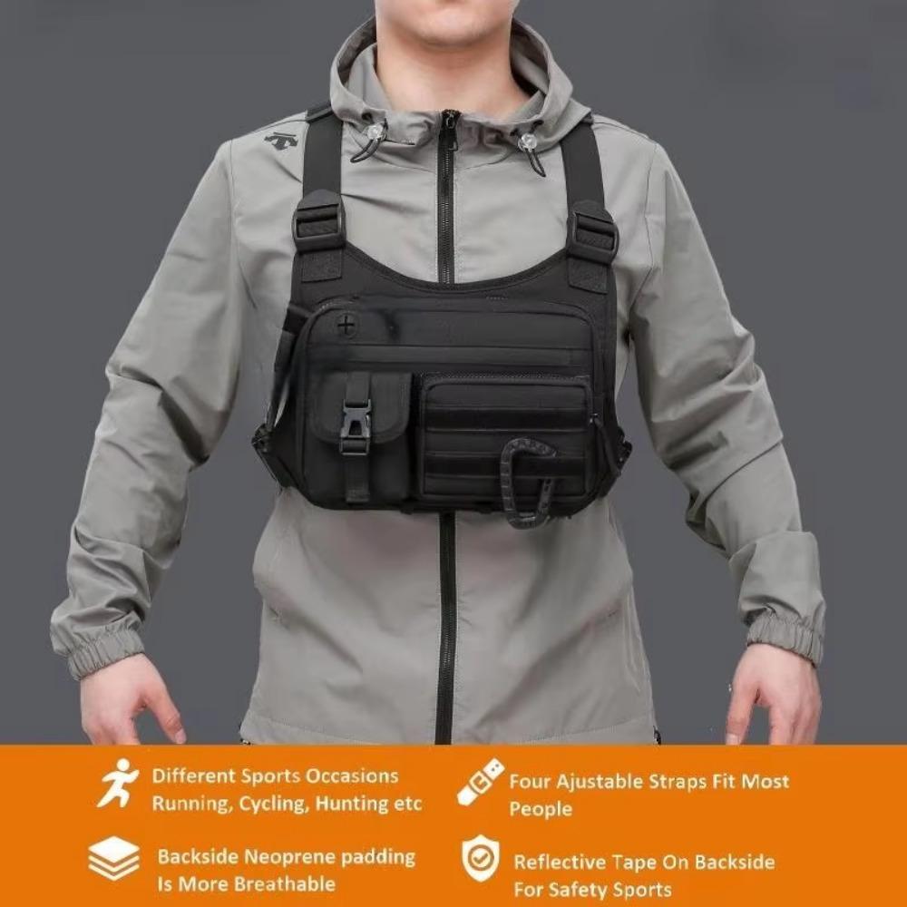 Adjustable Multi-functional Chest Bag Water Resistant Outdoor Chest Bag Sports Vest Bag Hiking