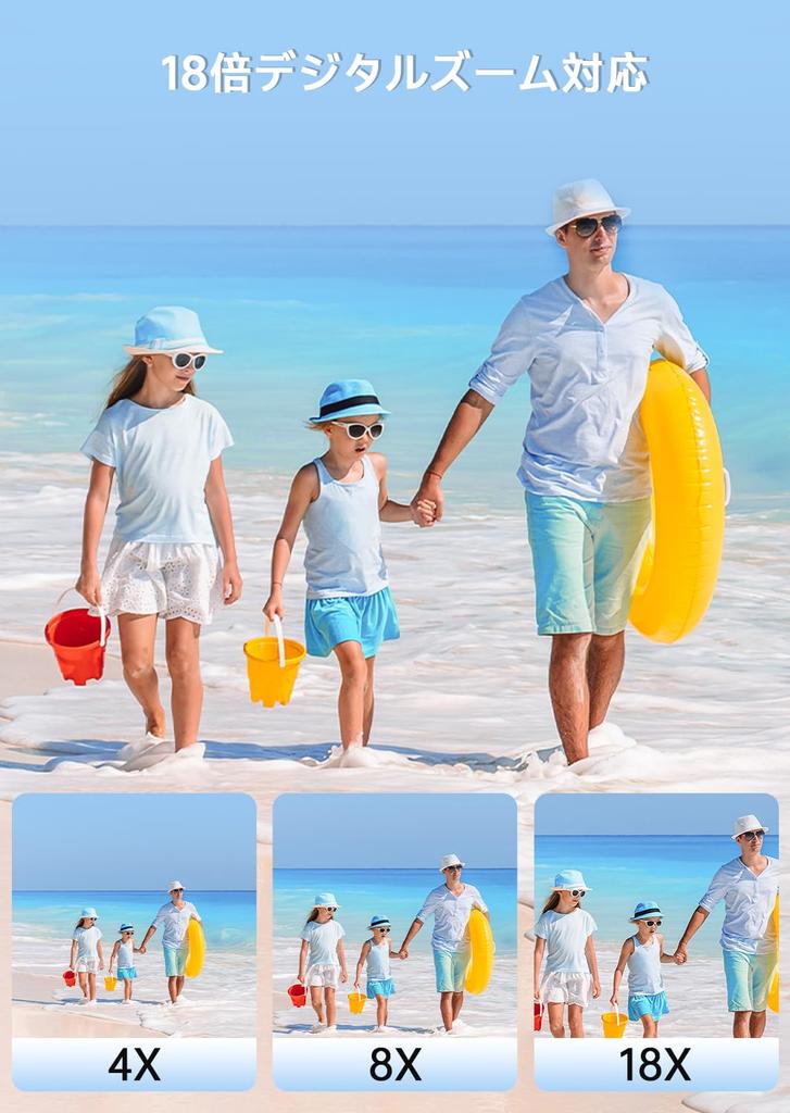 Цифровая камера 4K 64 мегапикселя 30 кадров в секунду Цифровая камера с 64 ГБ TF-картой Функция селфи 18-кратный цифровой зум 2,8-дюймовый IPS-экран AF Автофокус Перезаряжаемый