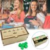Penny Game with Pine Wood Box Dice Green Coin 2-6 Players Competitive Kids Adults Family Strategy Toss Board Game Birthday Christmas Gift