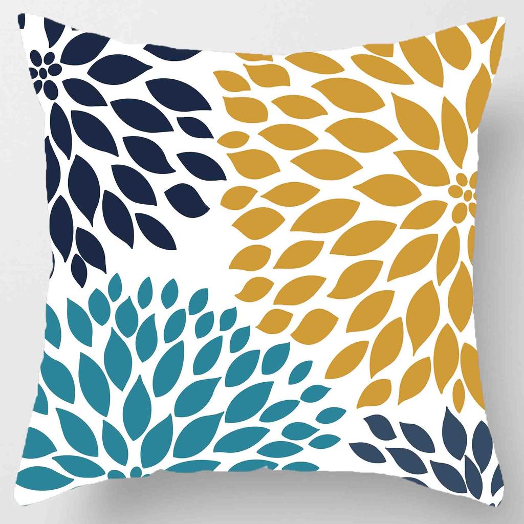 Geometric Pillow Cover Polyester Printed Yellow Cushion Case Sofa Home Decor xcm Bedroom Living Room Throw Pillowcase Gift