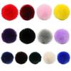 2Pcs/Set 14 Colors 8cm DIY Fluffy Pompom Ball With Elastic Loop Rainbow Solid Co