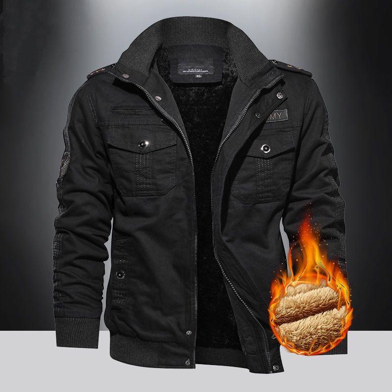 Мужская военная форма, куртка пилота, куртка, плюшевое зимнее пальто