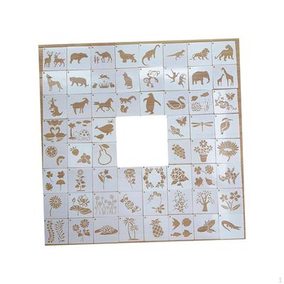 60 трафаретов с животными и растениями для рисования, портативный рисунок с выдалбливаемыми красками