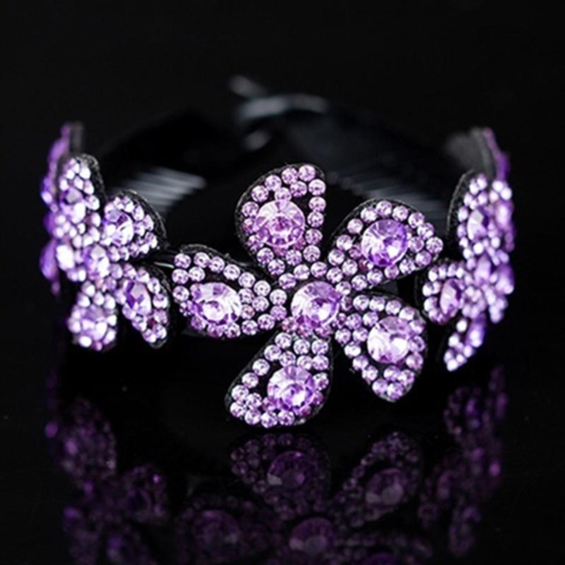 Модные женские заколки со стразами и жемчугом, цветок, хрустальная заколка для волос, когти, птичье гнездо, твист-клип