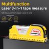 Лазерный уровень 3 в 1, многофункциональная лазерная рулетка, горизонтальный измеритель, вертикальное оборудование, уровень, линейка со встроенной 2,5-метровой лентой