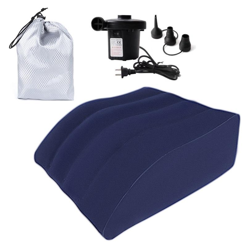 Inflatable Trapezoidal Leg Pillow Flocked Foot Pillow Inflatable Leg Cushion Knee Relaxation Leisure Inflatable Cushion