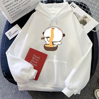 Мультяшный панда Бубу Дуду с принтом, худи, графические свитшоты, с длинным рукавом, женские пуловеры, каваи