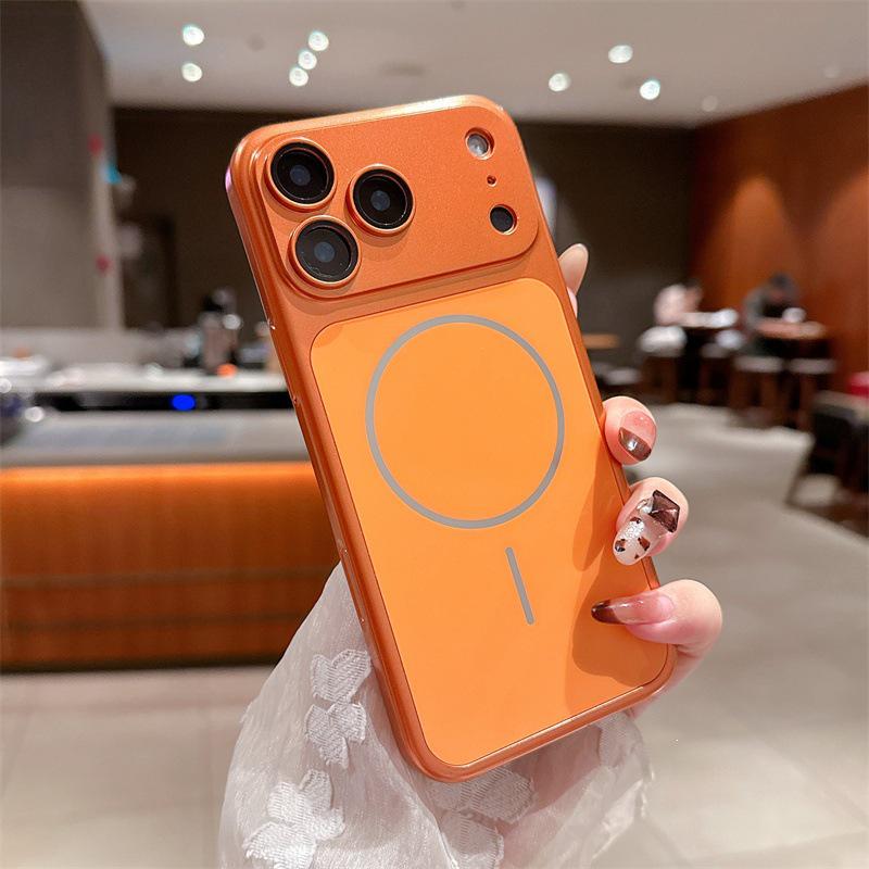 Матовый магнитный чехол для iPhone 17 Pro Max, противоударный, с большим прозрачным окном