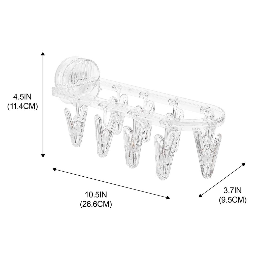 Сушильная стойка для белья, складная вешалка для белья с 9 зажимами, настенные присоски, прищепки для носков, перчаток, полотенец
