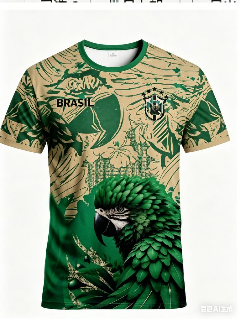 Brazilian football fan art graphic men's T-shirt, football jersey, outdoor sports and fitness, casual fashionChildren's gifts