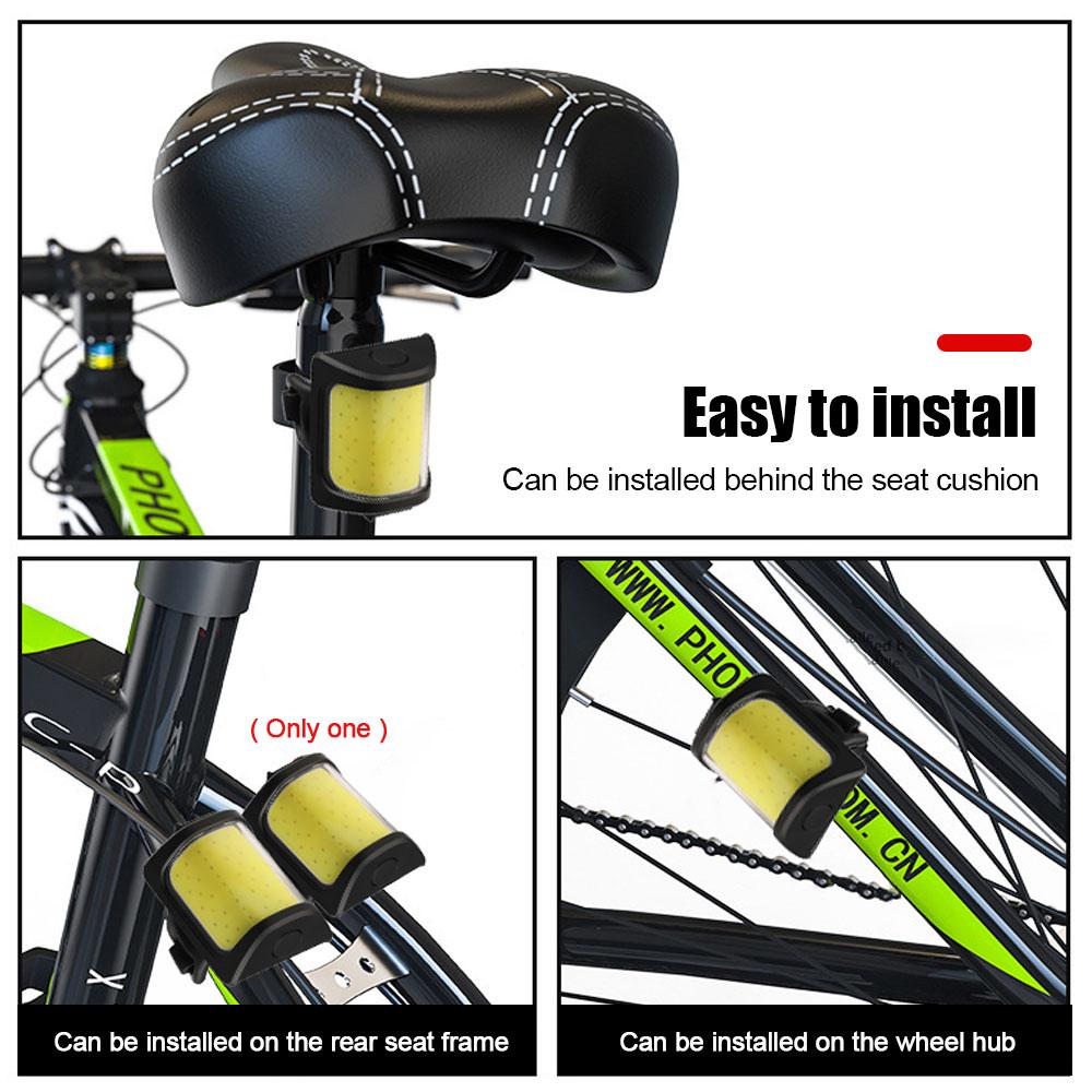 Светодиодная вспышка COB для заднего фонаря с зарядкой через USB Type-C, водонепроницаемая велосипедная задняя фара Светодиодная вспышка COB для заднего фонаря с зарядкой через USB Type-C, водонепроницаемая велосипедная задняя фара