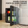 46L Beverage Refrigerator 59 Cans Silent Mini Fridge Freestanding With Double Tempered Glass Door Black