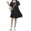 New Summer Korean Version Loose Short-sleeved Square Neck Dress Female Students Loose Internet Celebrity Foreign Style Thin Skirt