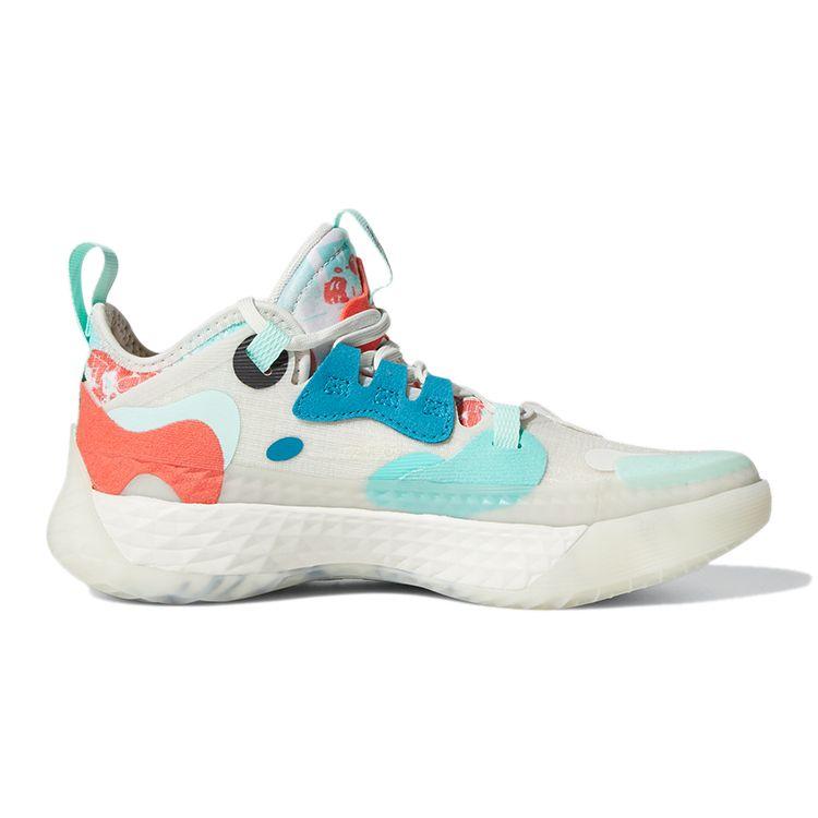 Adidas Харден Вол. 5 Тканевые Прочные Низкие Детские Баскетбольные Кроссовки Детские Баскетбольные Кроссовки Белые Зеленые Красные FZ5454