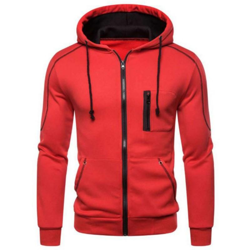 Mens Hooded Zip-Up Sweatshirt Teens Loose Fit Cotton Blend Long Sleeve Casual Sportswear Fall