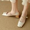 Women's Retro Medium Heeled Women's Fashionable and Versatile Soft and Comfortable Ballet Shoes