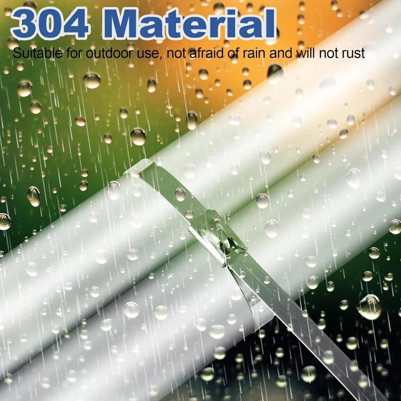 Оптовая продажа металлических самоблокирующихся кабельных стяжек, многоразовые, прочные, кабельные стяжки, органайзер, многофункциональный, нержавеющая сталь, застежка-молния