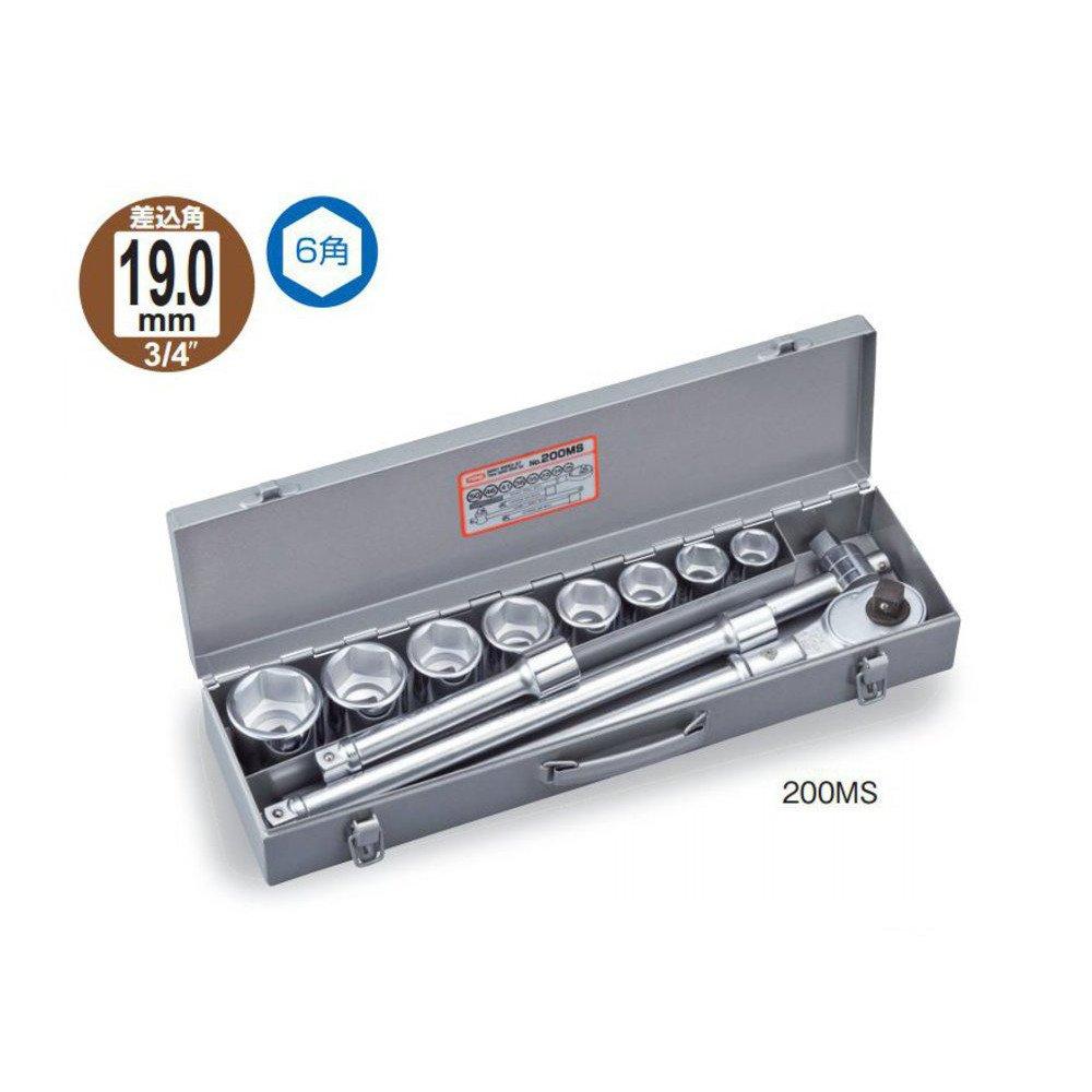 TONE Socket Wrench Set 200MS Drive Silver Contents 12 Items 19.0mm (3/4")