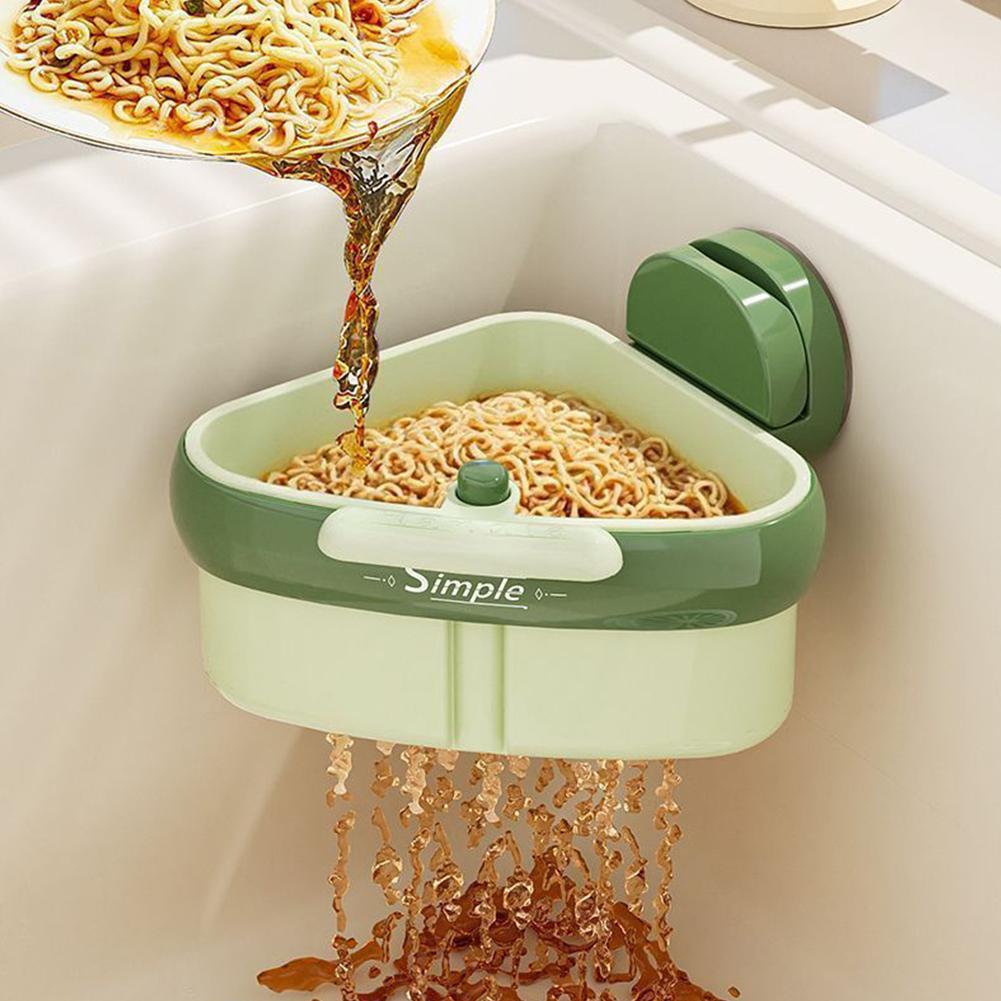 1/2/3PCS Corner Sink Strainer Suction Cup Sink Corner Rack with Drain Hole For Kitchen Food Waste Catcher Storage Rack
