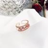 Цветной круг Красный Любовь Микро Камень Розовое золото Открытие Кольца для женщин Мода Золотой Металл Геометрические Ювелирные Изделия Подарки