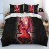Zero Two DARLING In The FRANXX Cartoon Comforter Bedding Set,Duvet Cover Bed Set Quilt Cover Pillowcase,Queen Size Bedding Set