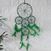 Dream Catcher Wall Hanging Decorative Showpiece - 55 Cm  (Feather, Green)