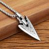 Ретро Мужской Подвеска Наконечник Стрелы из Нержавеющей Стали Длинная Цепочка Ожерелье Нордический Викинговский Подвеска Классический Амулет Ювелирные Изделия Подарок