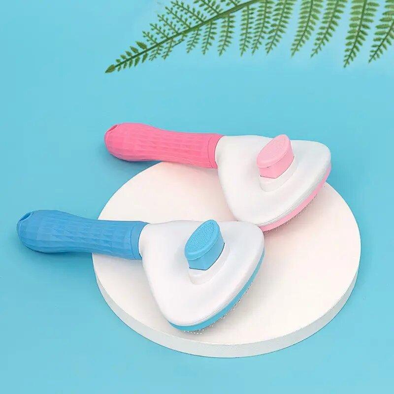 Hair removal One click design dog Pet Cleaning Brush Pet Hair Cleaner Cat Accessories Delicate Animals Comb brush Non-slip Grooming Brush  Supply