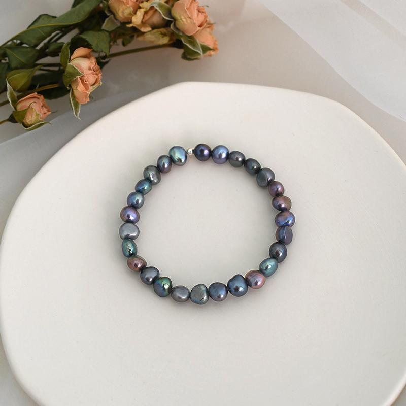 Настоящие натуральные пресноводные барочные жемчужные браслеты и браслеты для женщин 925 серебряные бусины ювелирные изделия подарки на Новый год