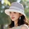 Стильная и элегантная шляпа от солнца для молодых и средних лет, женская уличная шляпа для мам из дышащей органзы, шляпа-ведро с бантом