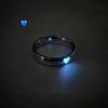 Glow in Dark Ring Luminous Blue Pink Light Love Heart Ring Couples Girls Silver Color Jewelry Adjustable Size New Fashion Rings