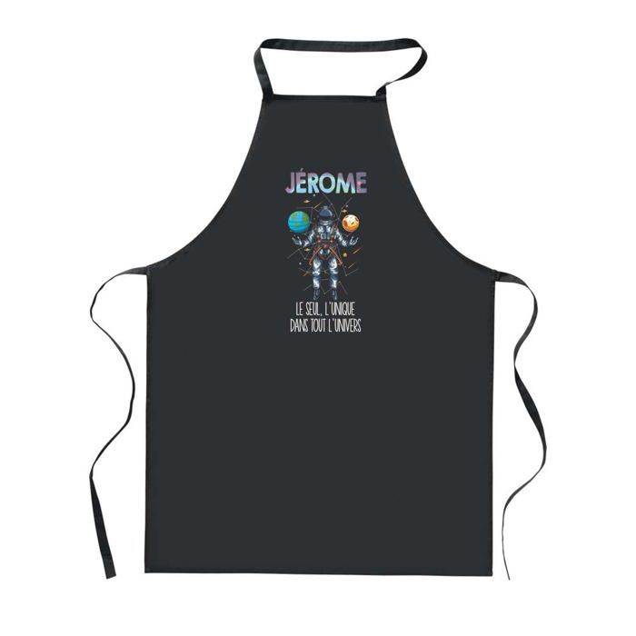 Tablier de cuisine - PLANETEE - Jérome - Noir - Impression bretonne - 90x60 cm
