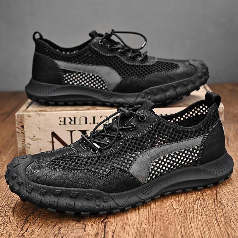 Классическая винтажная мужская сетчатая обувь с перфорацией и дышащая, мужская повседневная обувь, обувь для активного отдыха, обувь для походов, мягкая подошва, противоскользящая