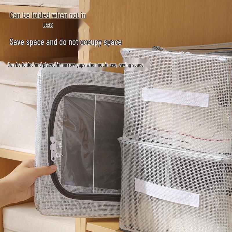 Прозрачный ящик для хранения обуви и ботинок со стальным каркасом - Складной, Пыленепроницаемый, Органайзер под кровать, Не требует установки