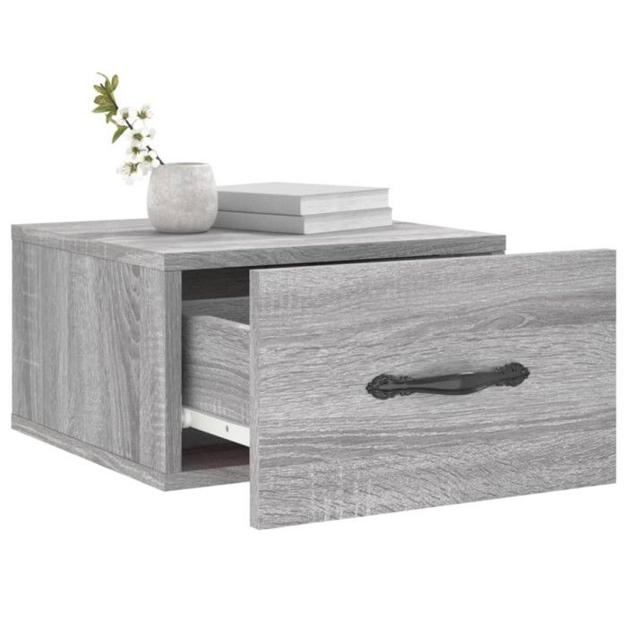 VidaXL Table de chevet murale sonoma gris 35x35x20 cm 829816