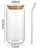 1-4pcs/set High Borosilicate Glass Water Cup 21.3oz Reusable Drinking Cups Ice Coffee Boba Bottle for Restaurant Travel Bottles