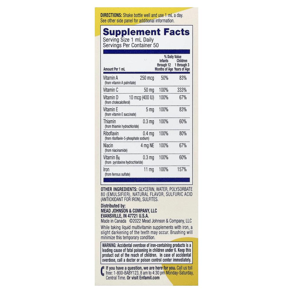 Poly·Vi·Sol®, Brain & Body, Multivitamin & Iron Drops, 6-24 Months, 50 Ml (1 2/3 Fl Oz)