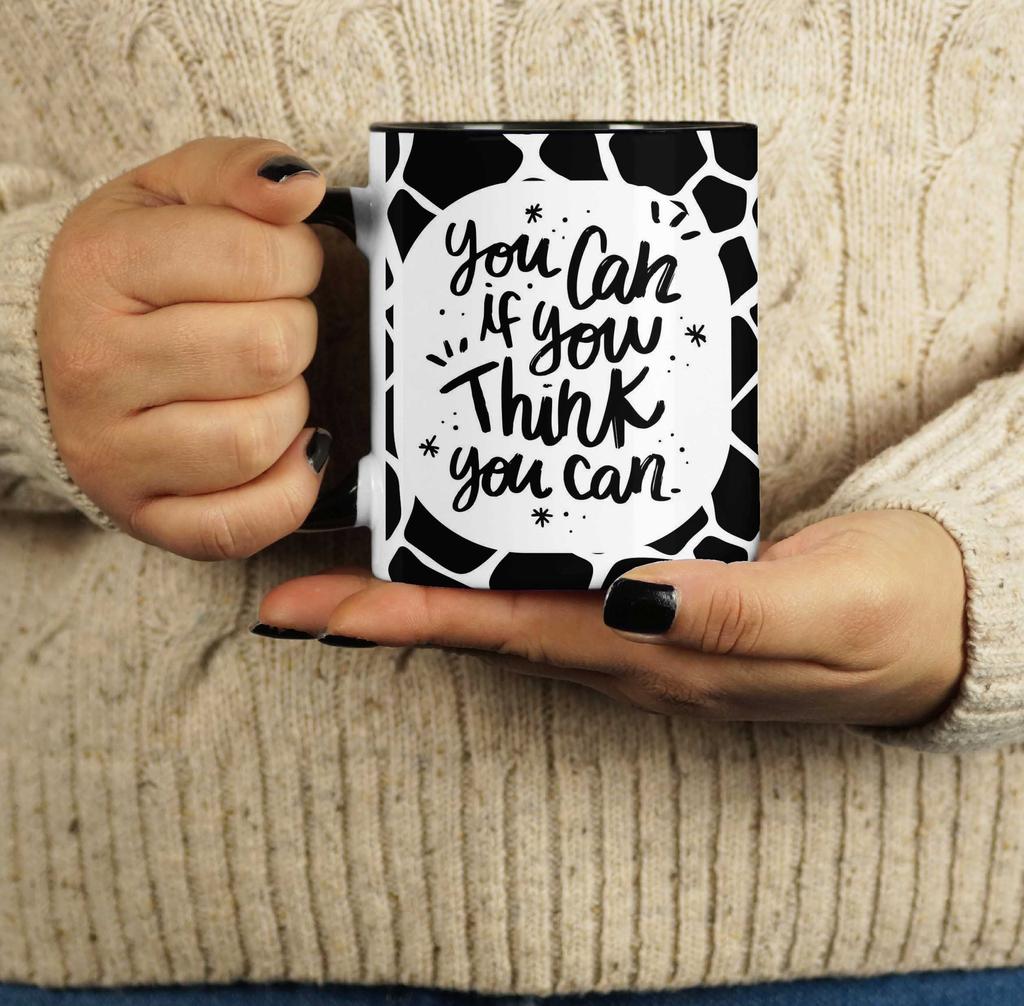 Inkdotpot Вы можете, если думаете, что можете Керамическая кружка для кофе на 11 унций Вдохновляющие цитаты Сотрудник Начальник Коллеги День рождения