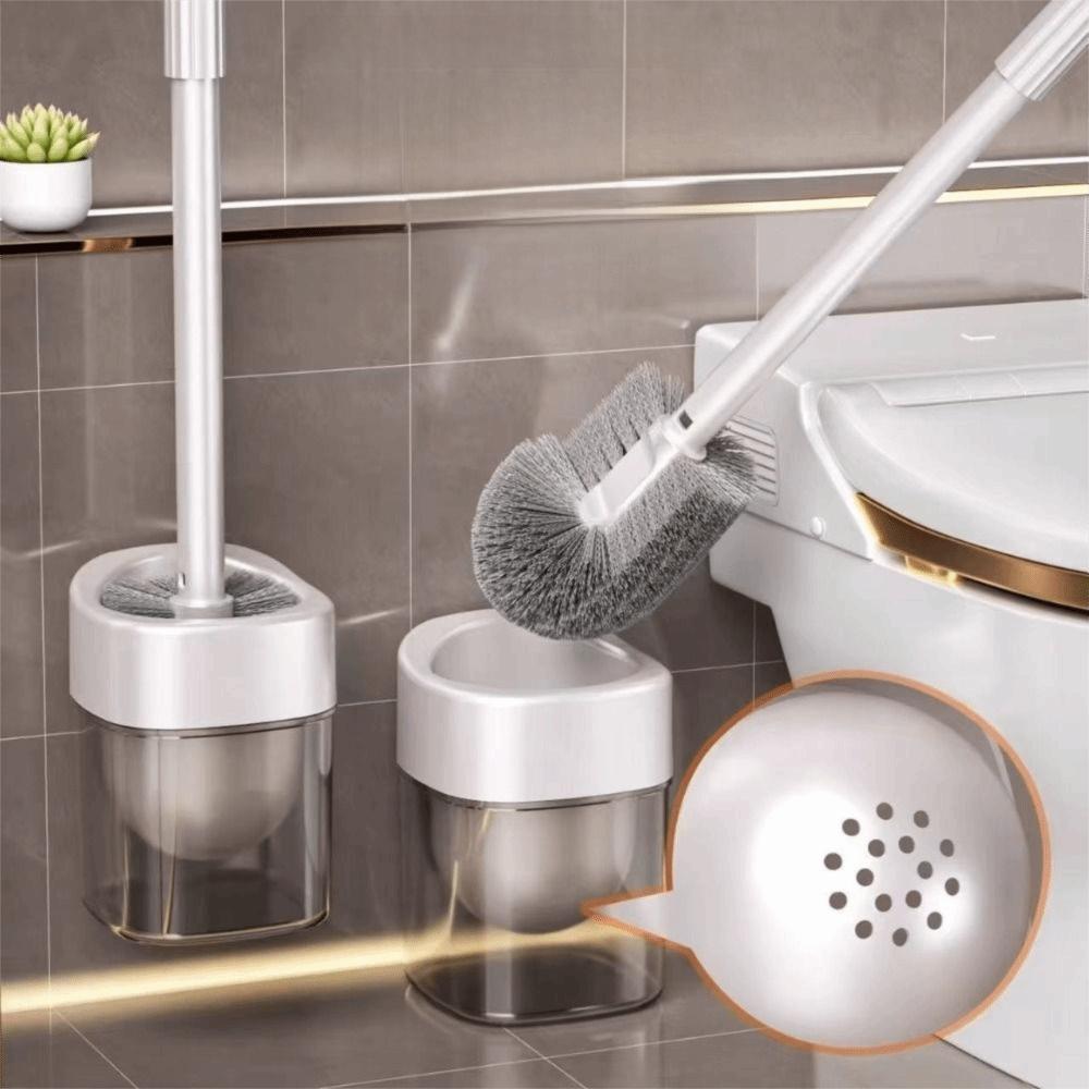 Groove Design Toilet Brush Punch-Free Wall Mount Brush Practical Cleaning Brush Bathroom Cleaning