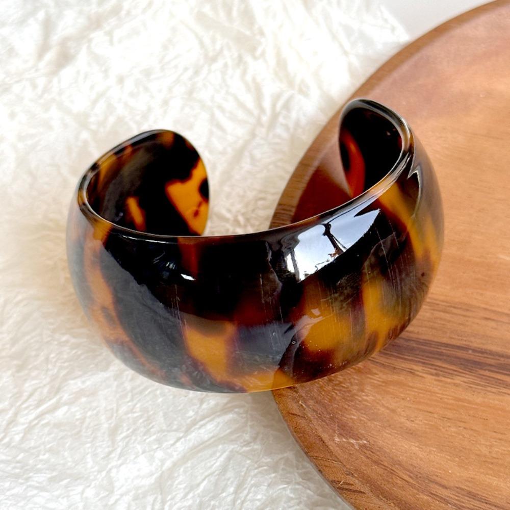 Fashionable Resin Bangle Temperament Exaggerated Bracelet Creative Wide Open Bangle Decoration