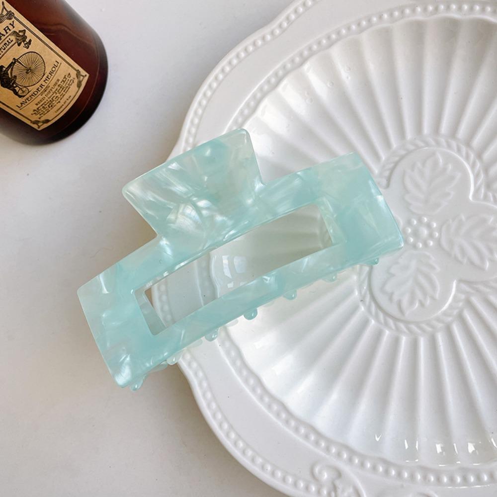 French Style Acetic Acid Hair Clip Colorful Shark Clip Rectangular Hollow Hair Claw  Female