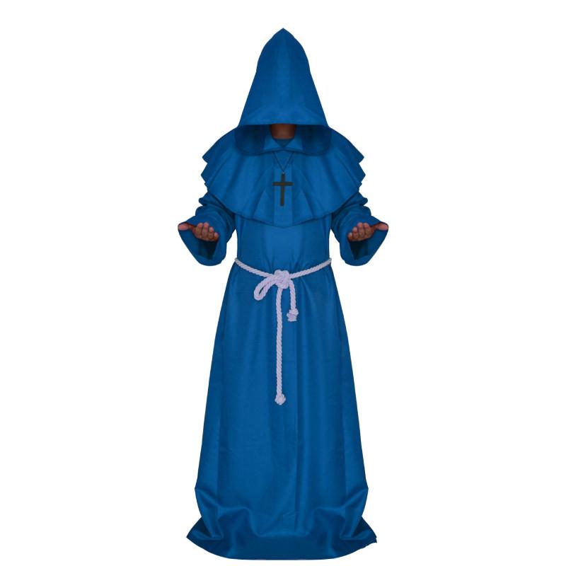 Средневековый Костюм Монаха Волшебника Жреца Комплект с Мантией и Шалью Для Косплей Мероприятий и Хэллоуина