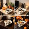 Intricate Carved Storage Plate Skull Catchall Tray, Vintage Resin Bowl for Keys Rings Jewelry, Gothic Handcrafted Tabletop Ornament Earrings