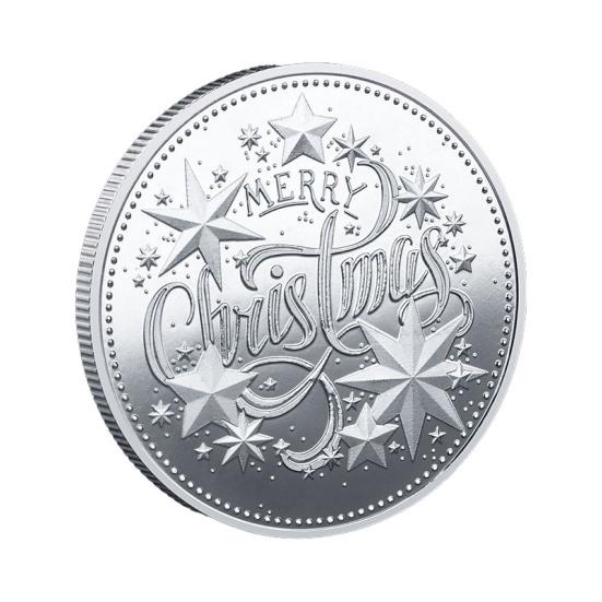 Портативная коллекционная монета с рождественской атмосферой, элемент металлического узора, монета, подарок для дома