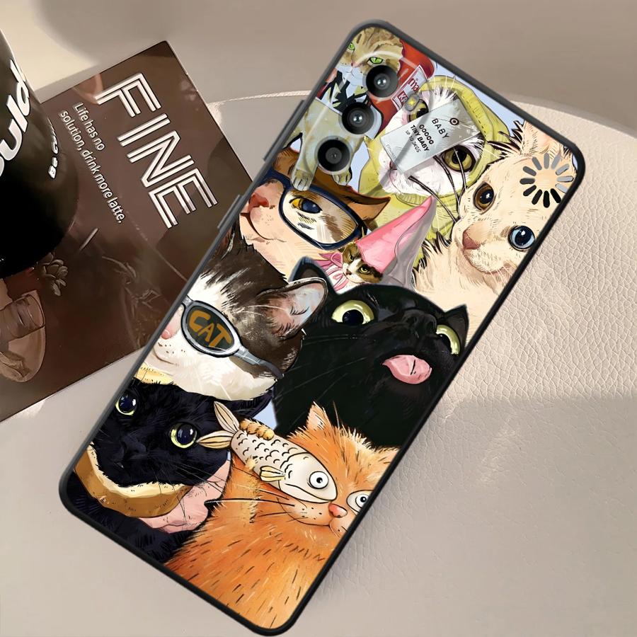 Чехол для Motorola Moto G22 Edge40 Edge 20 Pro 30 Lite G60s G53 G30 G51 G73 G32 G71 G50 G52 Чехол для телефона Мультяшный кот