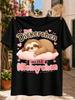 Cute Sping Sloth On Pink Hearts And Brown Pink Das Dickerchen Macht Nickerchen Lettering Unisex All  Unisex All Tshirt